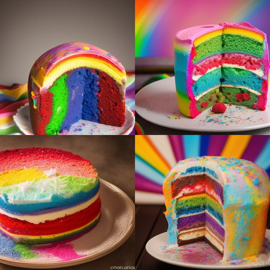 Rainbow Smashed Cake in Professional Photography