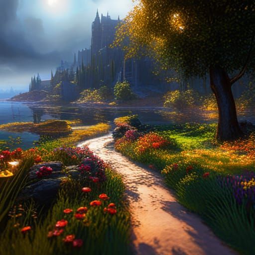 Impressionistic 3D Game Cinematic Scene in 8K