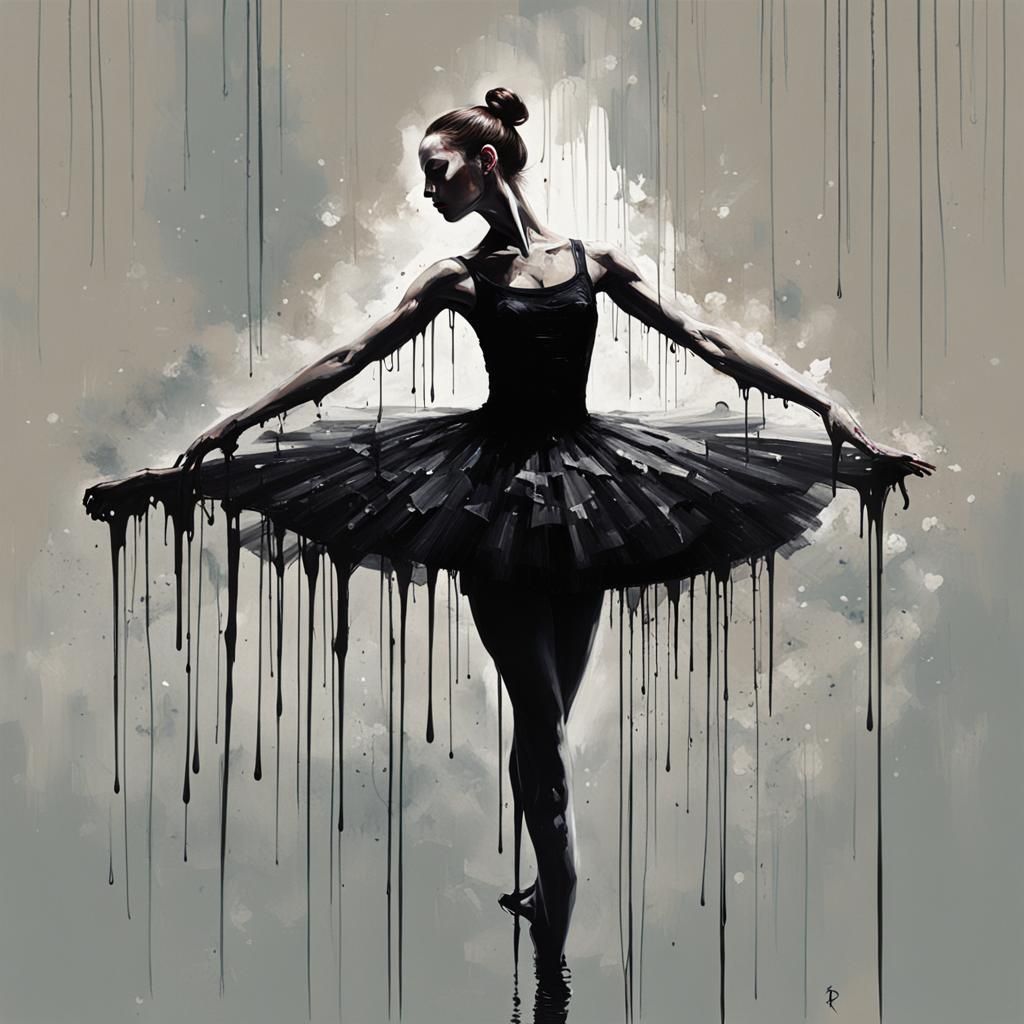 Sinister Dripping Ballerina, Gothic Art