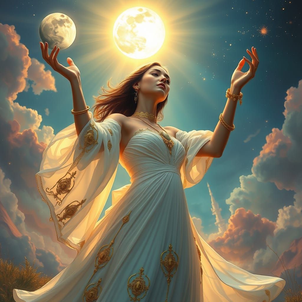 Ethereal Goddess in a Celestial Dance