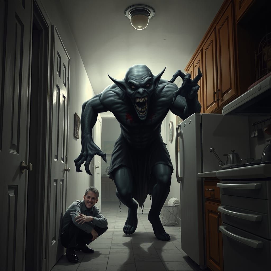 Nightmarish House Elf Charges Through Hallway