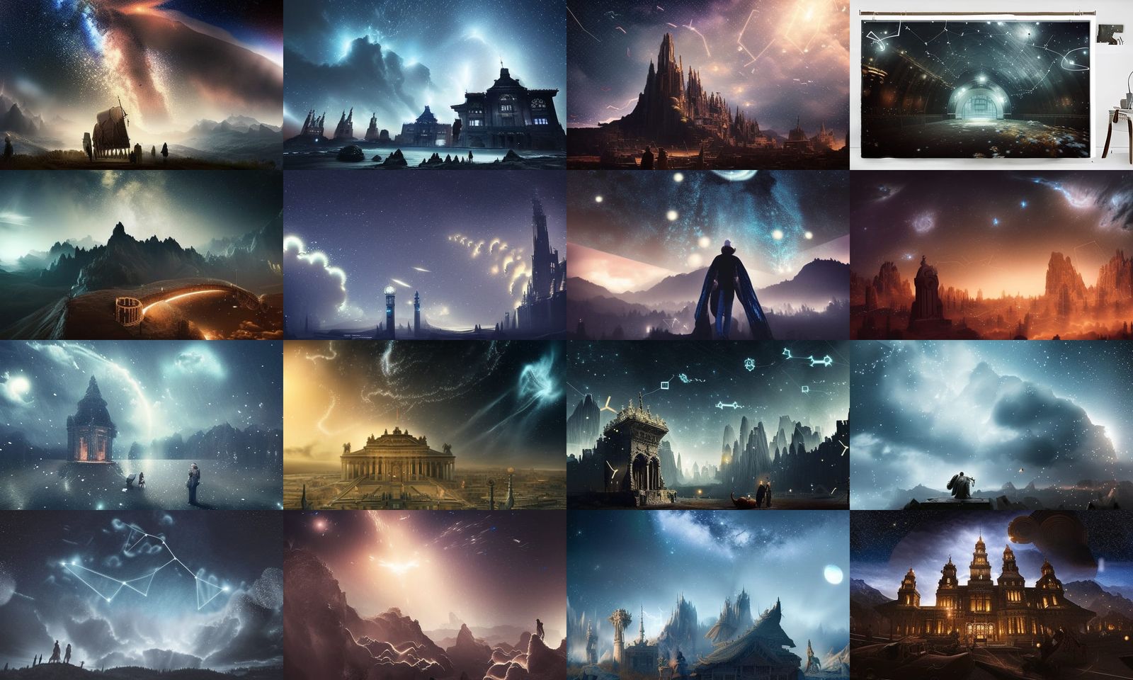 Night Sky Constellations in Digital Matte Painting