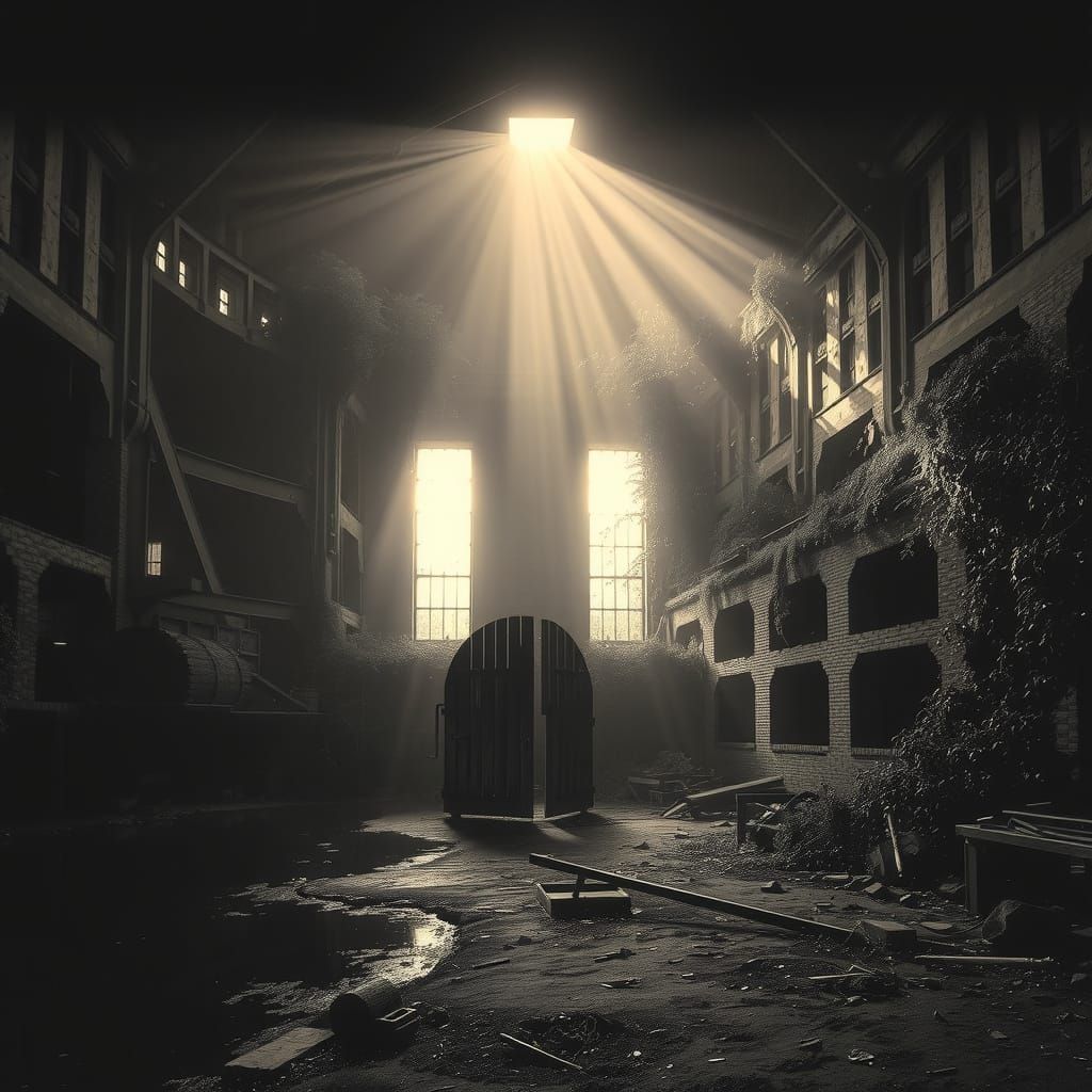 Forgotten Papermill in Early 20th Century Documentary Style