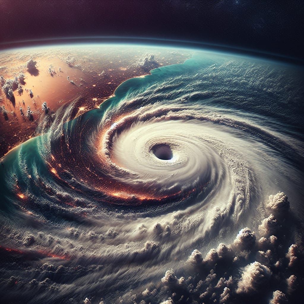 Hurricane Eye From Space in Hyperrealism