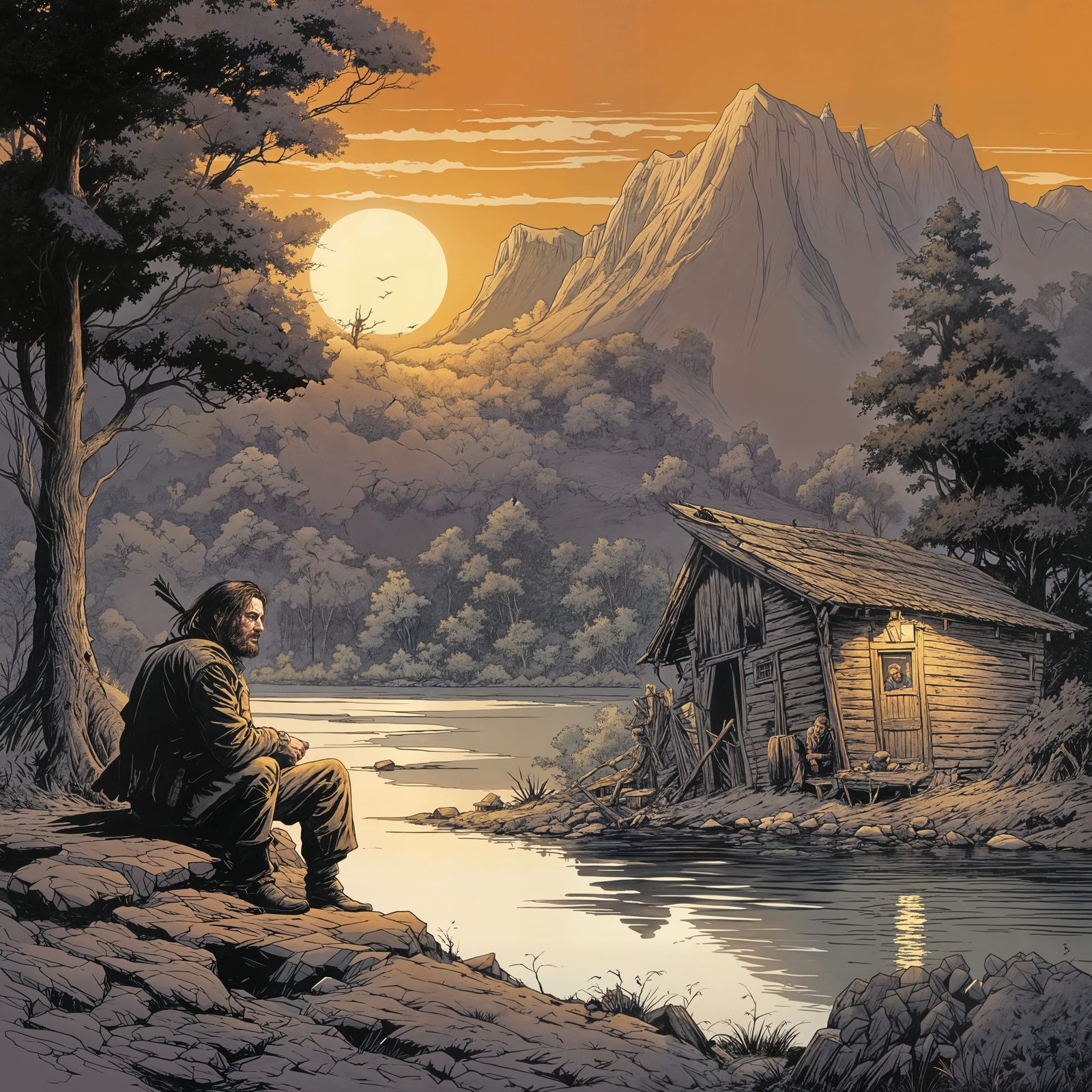 Sunset Valley Refuge in Comic Book Style