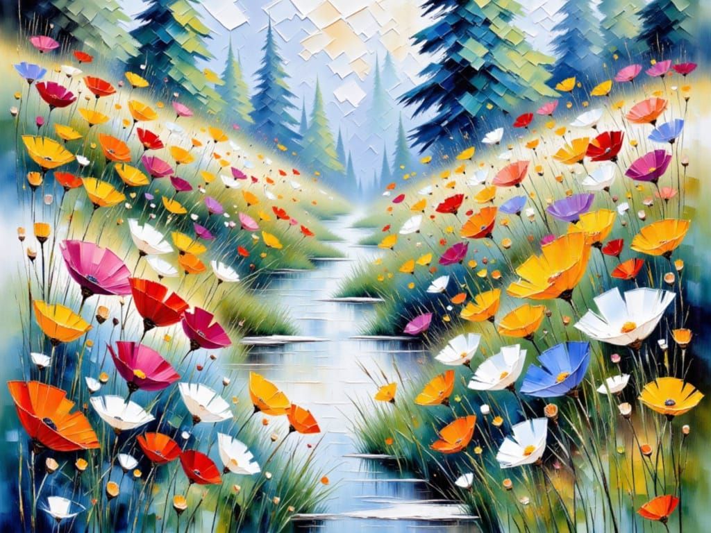 The meadow next to the forest