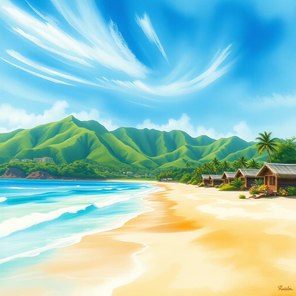 Hawaii watercolor painting