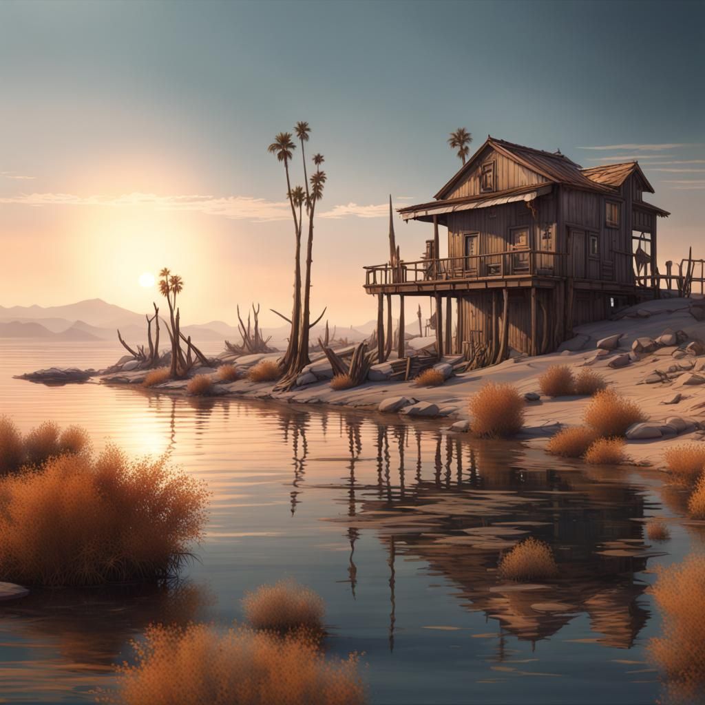 Fantastical Salton Sea Matte Painting in Unreal Engine