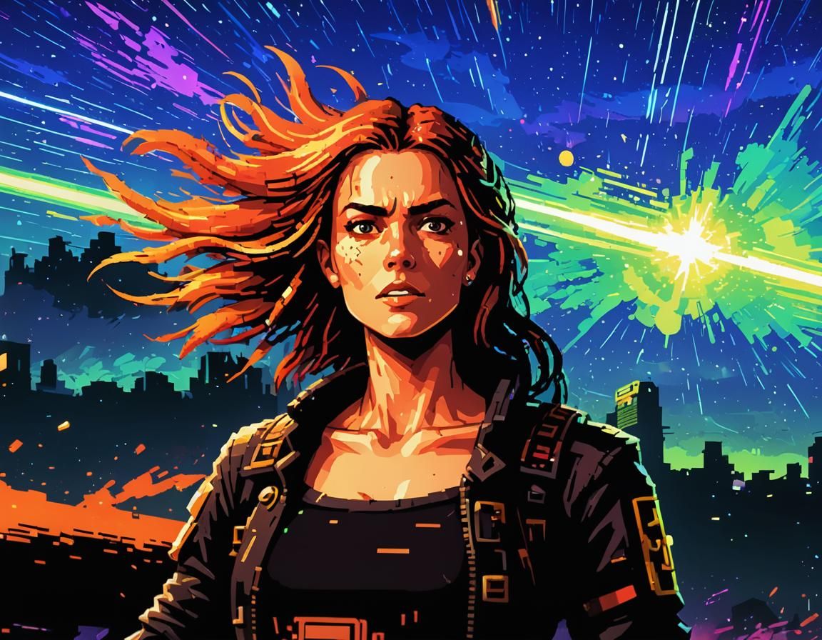 Pixel Art Space Pirate in Action