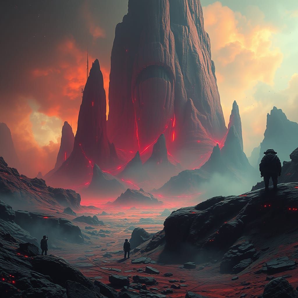 Atmospheric Landscape in Futuristic Surreal Style