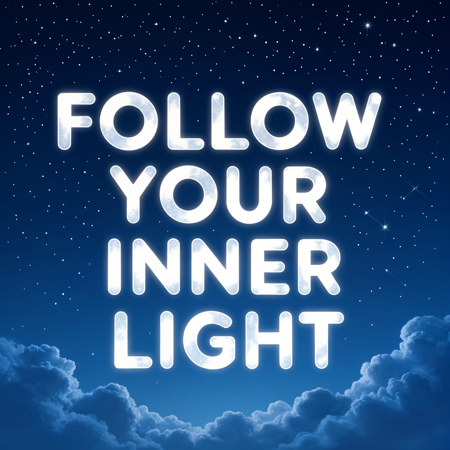 Follow Inner Light Slogan on Starry Night Sky