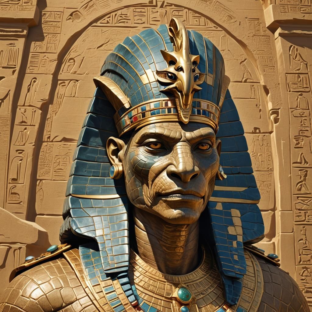 Ancient Egyptian Demon Sobek Iry Set in Golden Hour Luxor