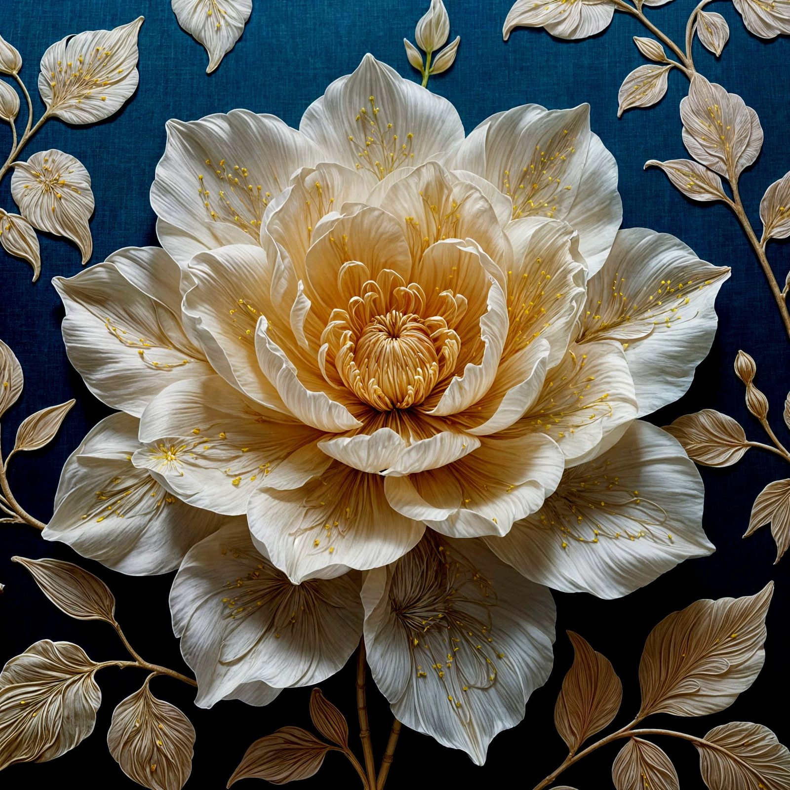 Majestic Silk Blossom Unfurls in Tactile Textile Style