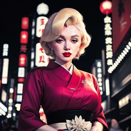Marilyn Monroe as Geisha Vampire in Tokyo