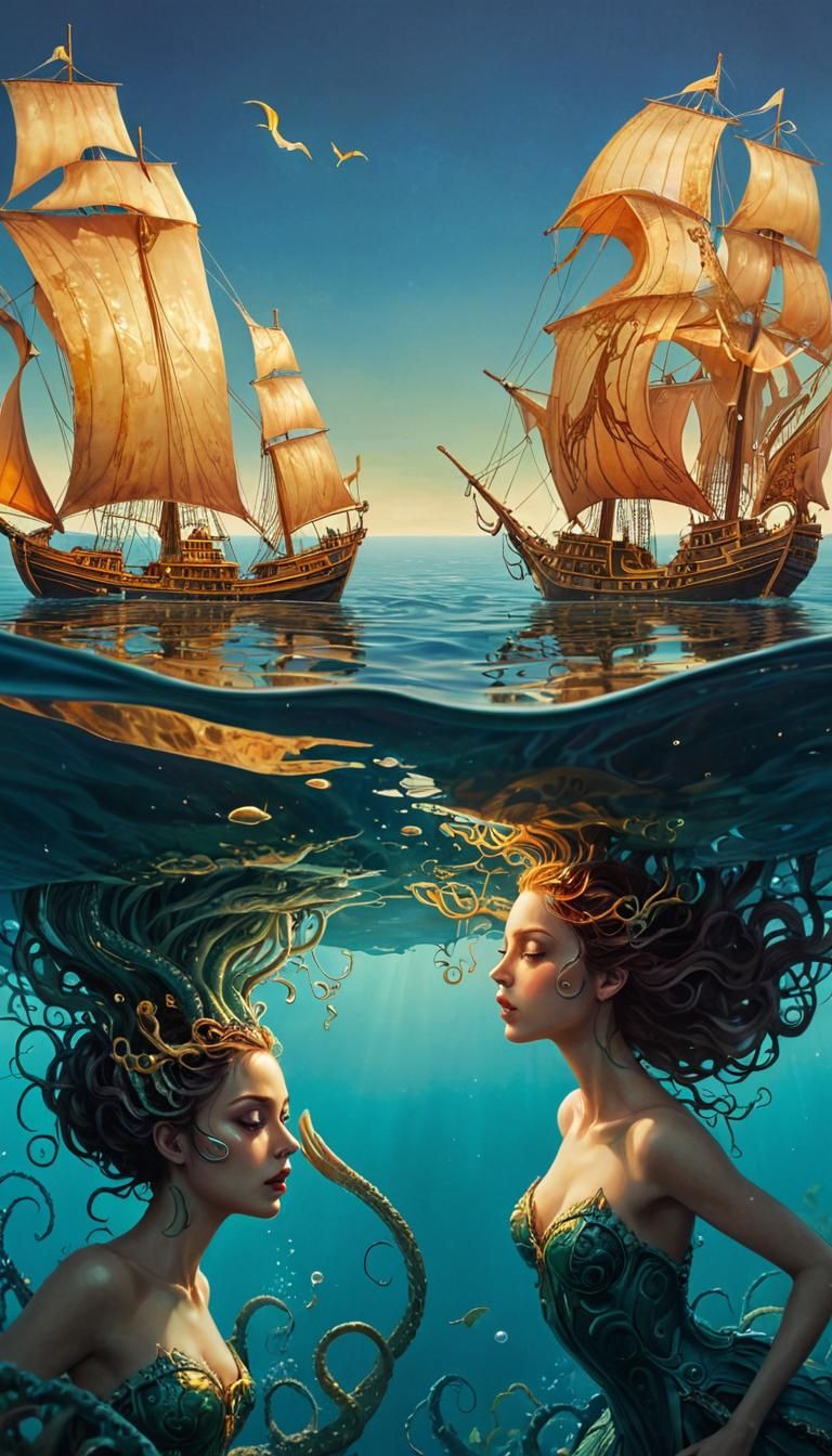 Surreal Ships and Tentacle Sirens in Split View