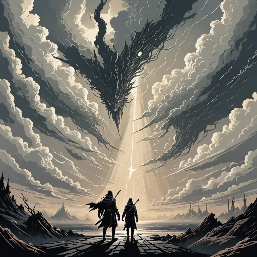 Lovecraftian Encounter with Shadow Creature in D&D Style