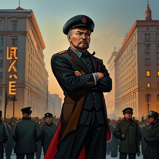 Lenin in Soviet Glory: A Social Realist Masterpiece