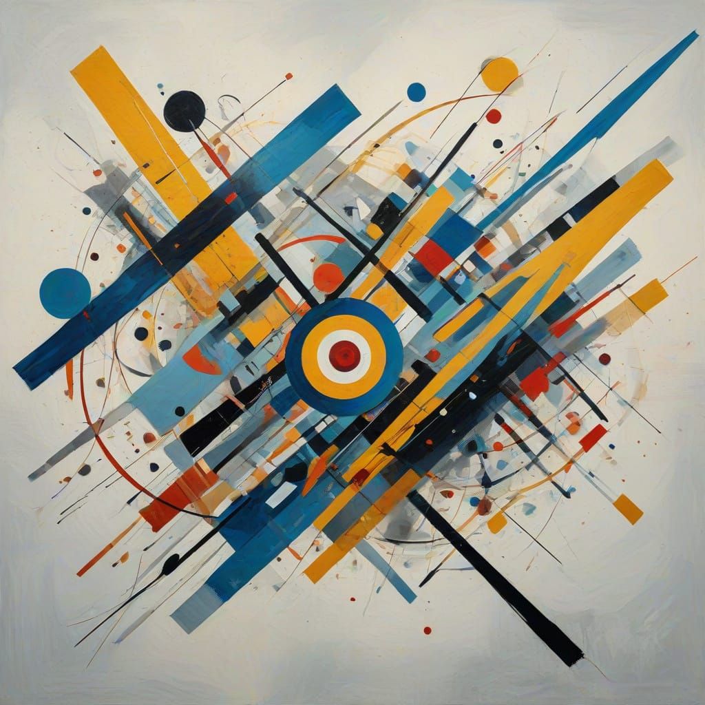 Abstract Geometric Expressionism as Oil Painting