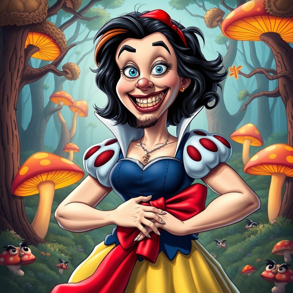 Trans Snow White Parody in Cartoony Chaos