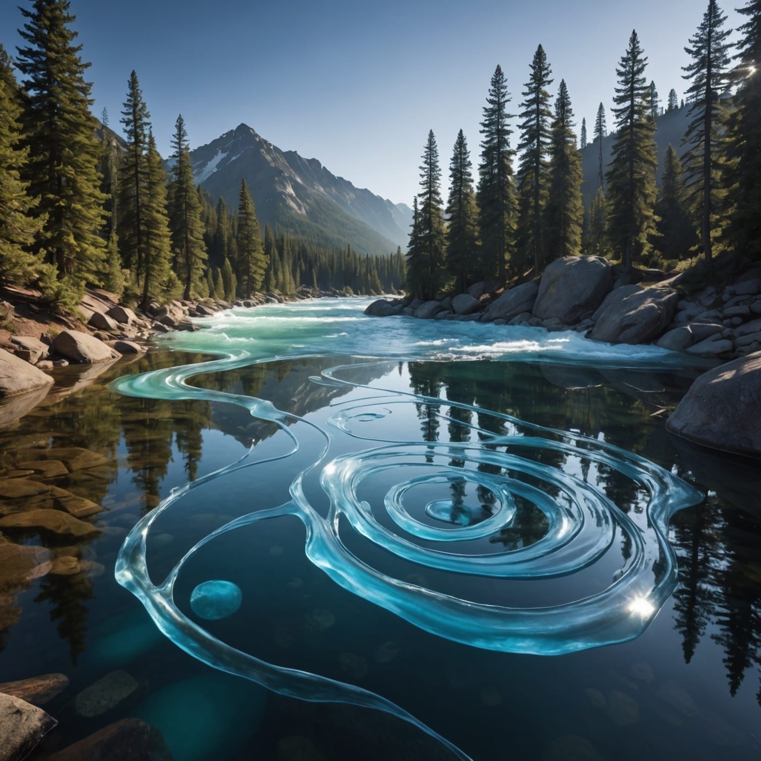 Surreal Liquid World with Water Elementals