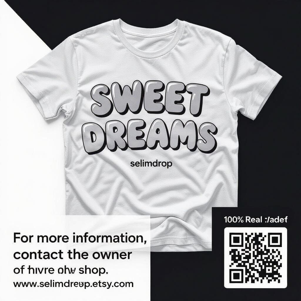 Selimdrop White T-Shirt Ad with Sweet Dreams