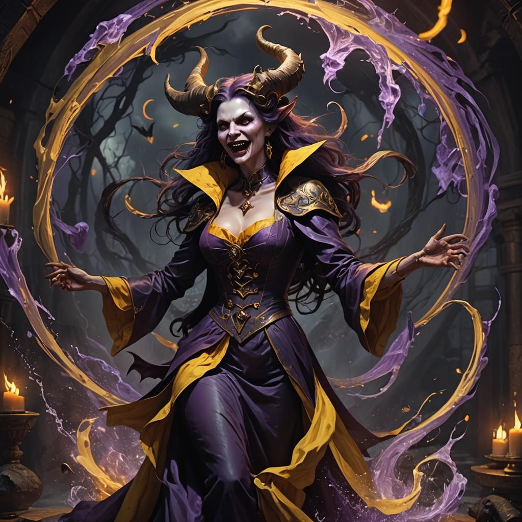 Sinister Vampire Witch in Dark Fantasy Style