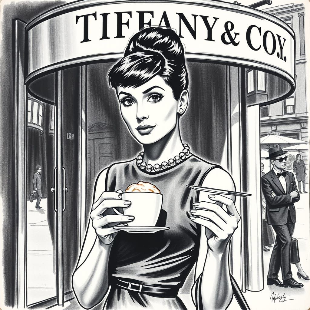 Audrey Hepburn in Pop Art Tiffany's Chic