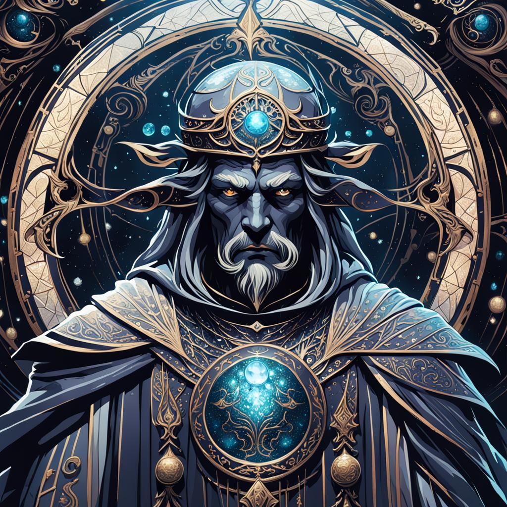 Ethereal Fantasy Figure in Art Nouveau Style