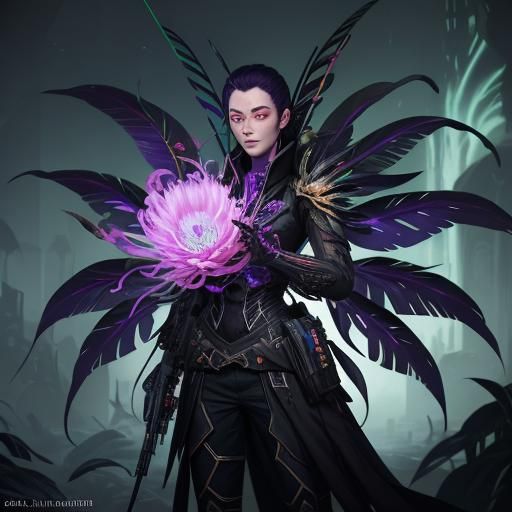 Phantasmal Heliconia Gunner: Spectral Blooms in Deep Color