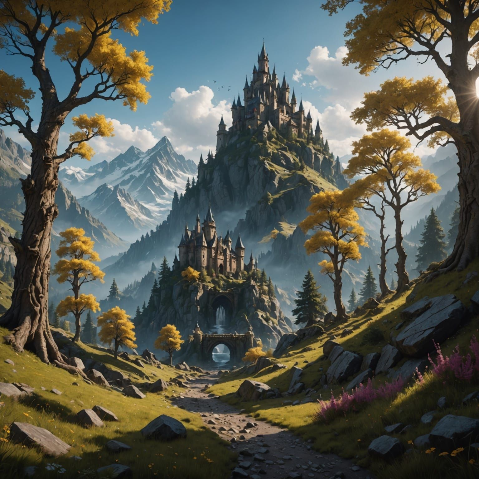 Ethereal Landscape in Vibrant Colors