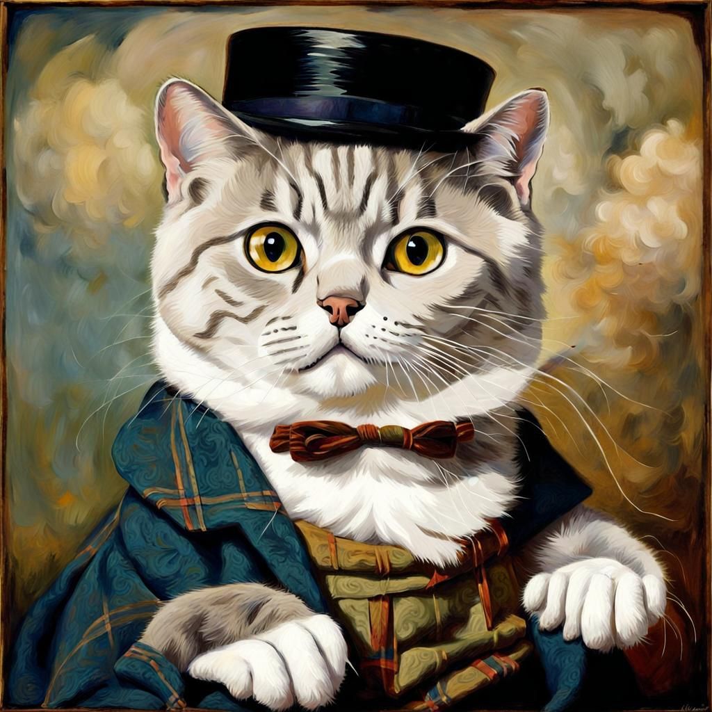 Chaplin as Cat: Realist Portrait with Folded Ears