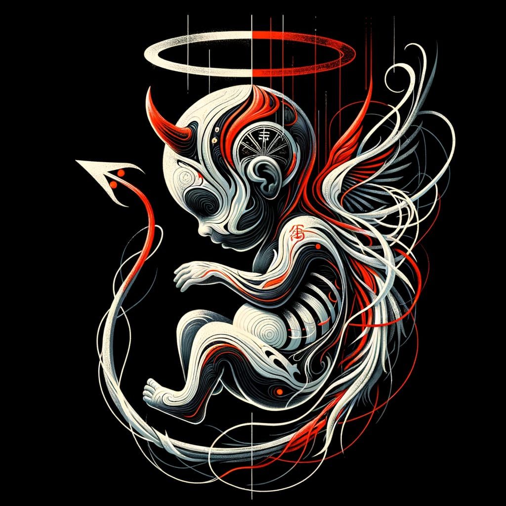 Ethereal Embryo: Confluence of Street Art and Japanese Aesth...