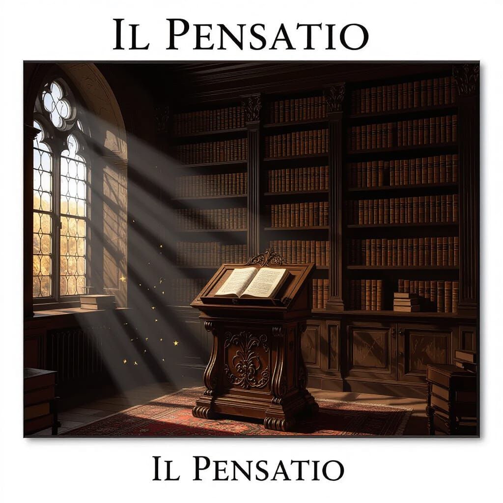 Atmospheric Study with Lectern and Bookshelf in Flemish Baro...