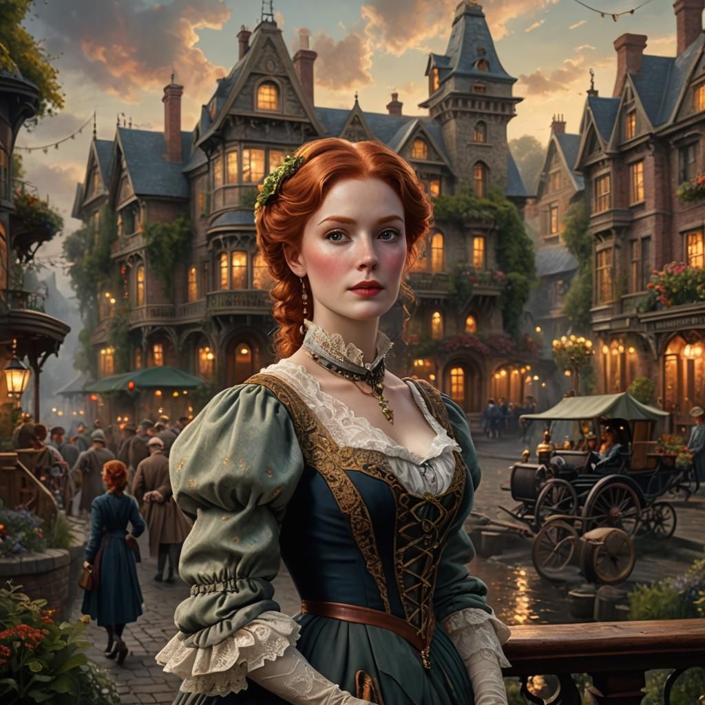 Victorian Redhead in Romanticist Style