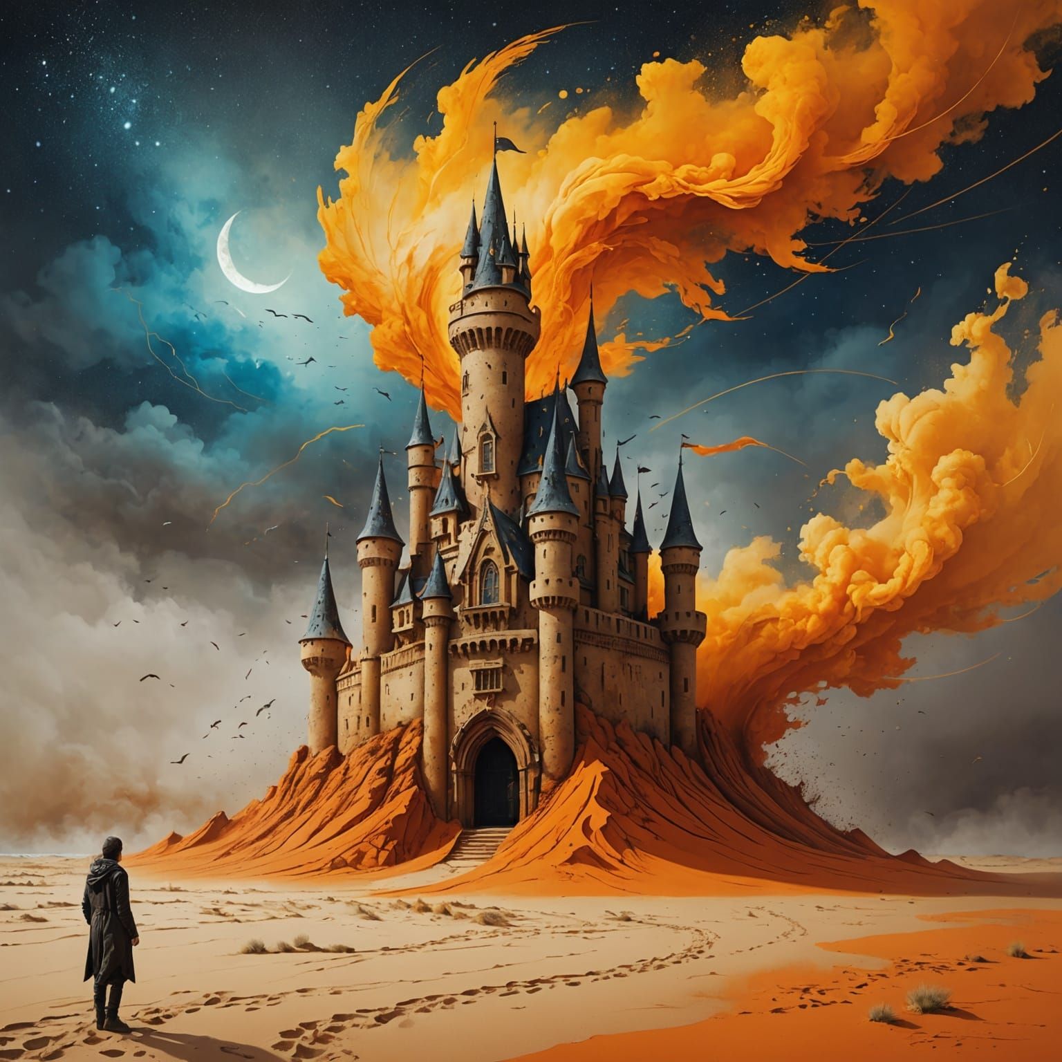 Sandcastle Disappears in a Cosmic Sandstorm
