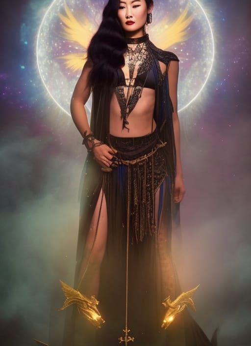 Arden Cho as Fantasy Witch in Hyperrealistic Art