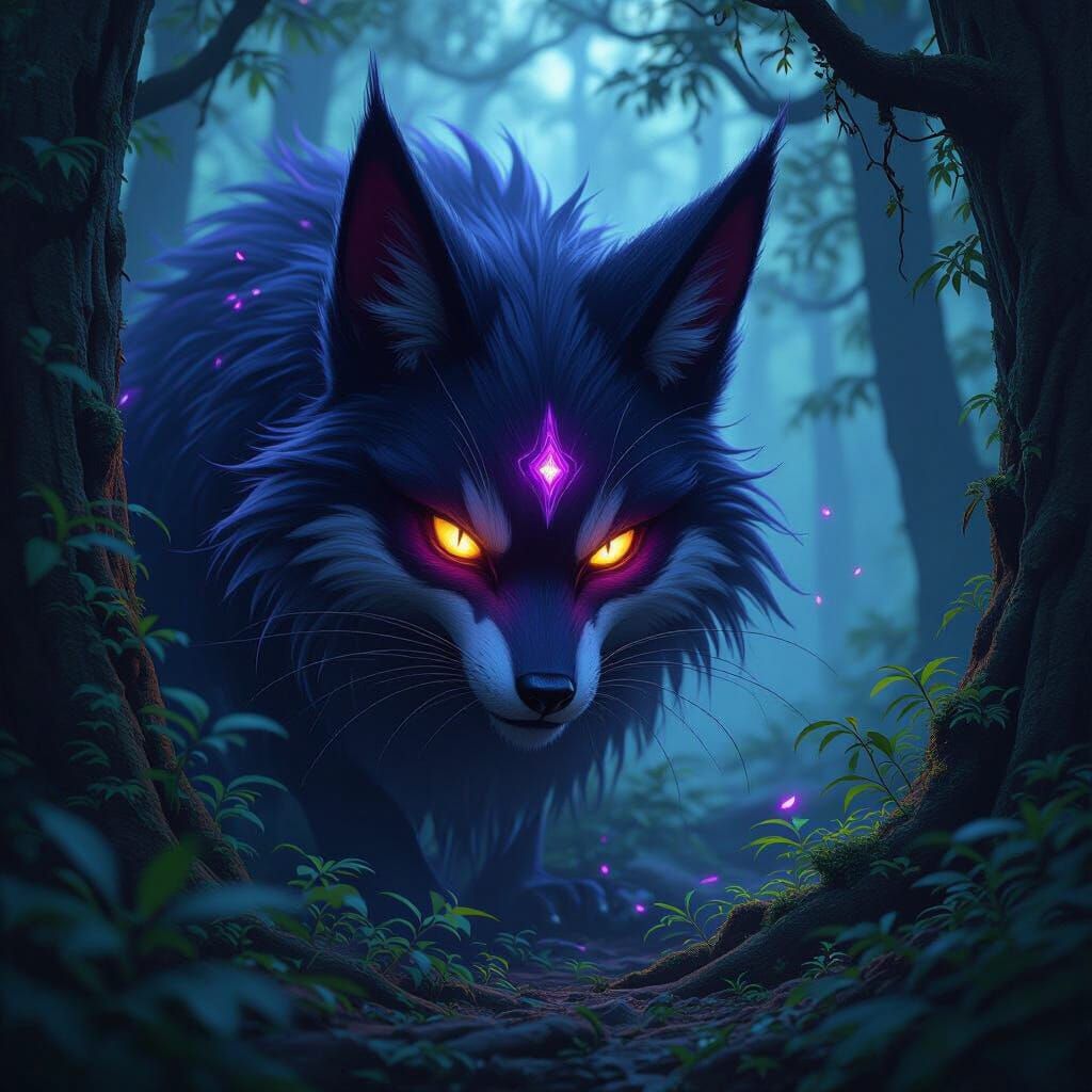 Evil Kitsune Lurking in Ancient Forest
