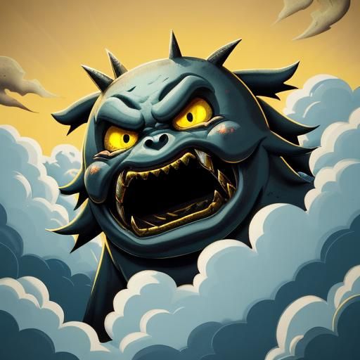 Kawaii Horror Cartoon Monster in Anime Style