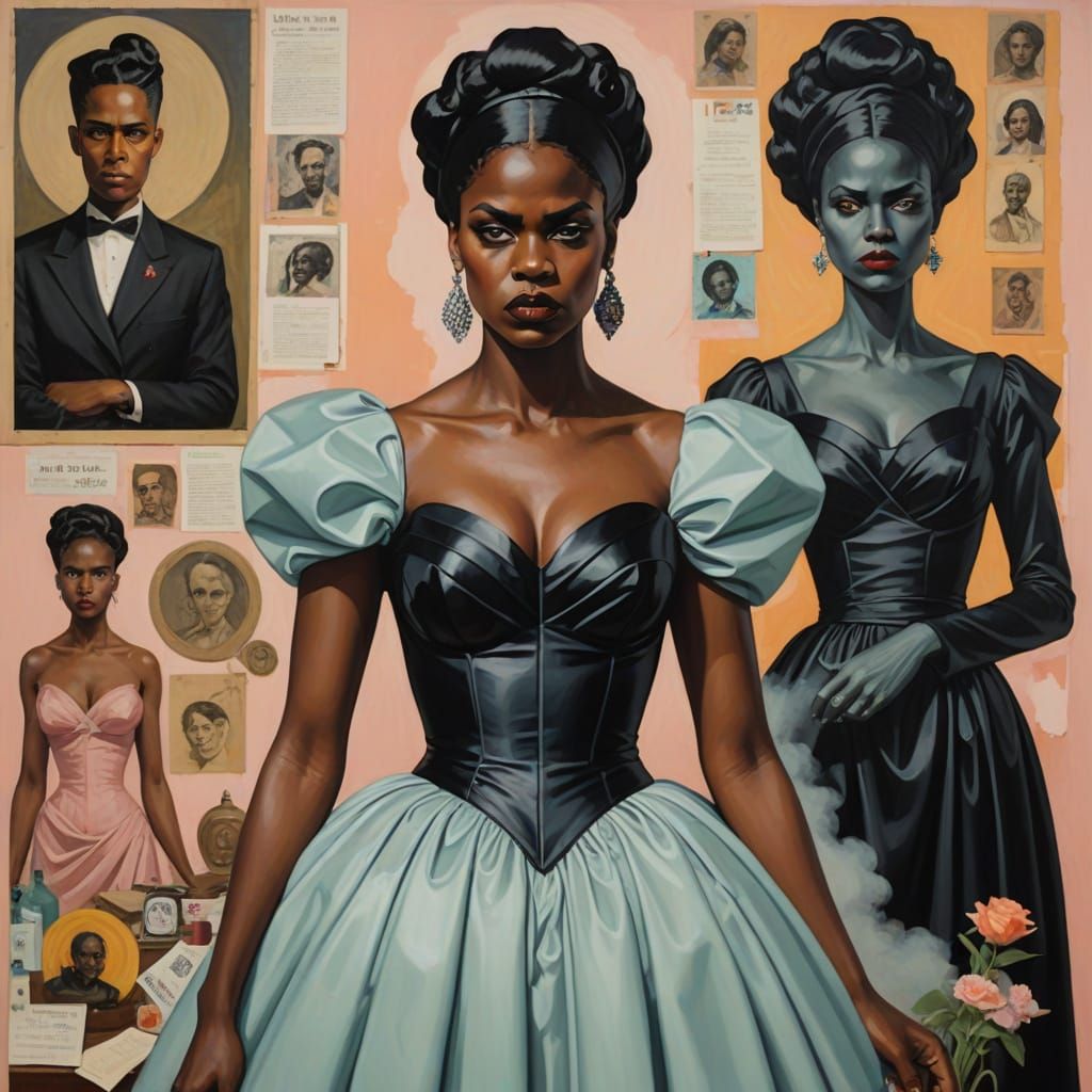 Dadaist Anti-War Gown with Dark Lady