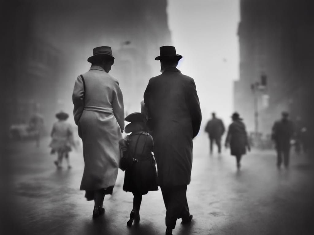 Sepia-Toned City Street Photography