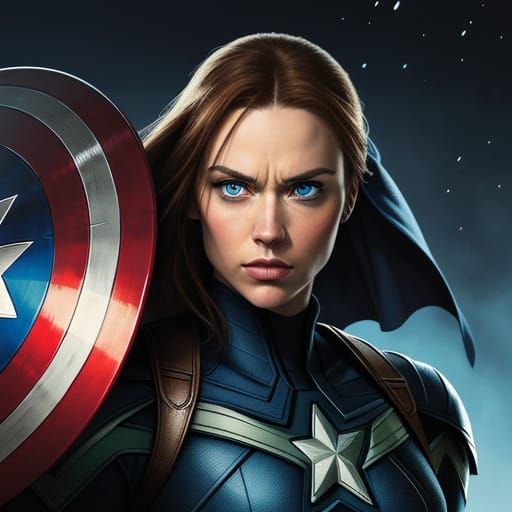 Woman as Captain America in Comic Book Art