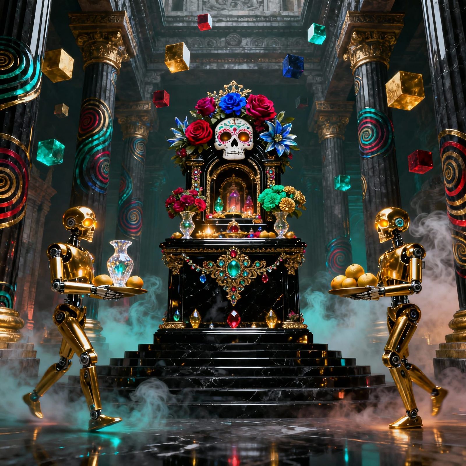 Dia de los Muertos Altar in Ornate Temple