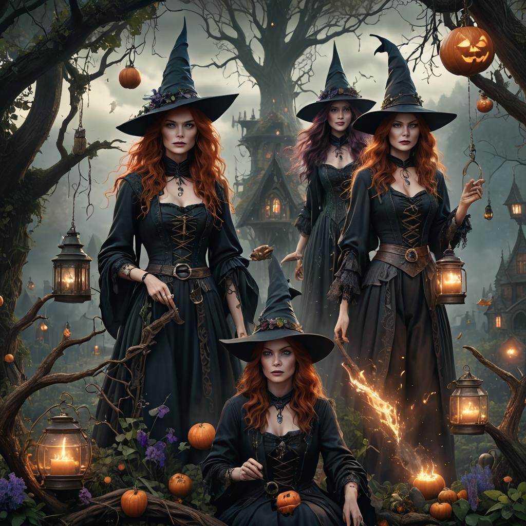 Practical Magic Witches in Detailed Matte Painting