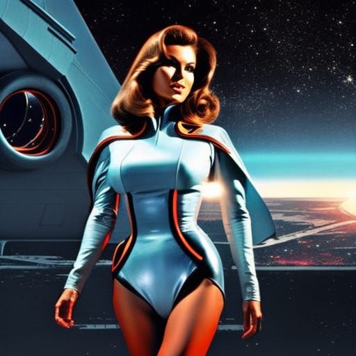 Retro Sci-Fi Pinup Girl with Ray Gun