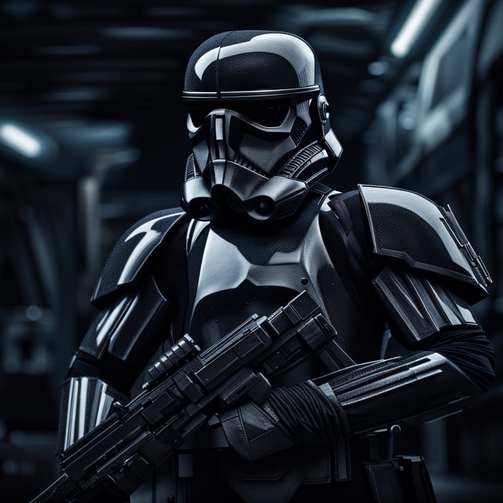 Dark Trooper on Patrol in Hyperrealistic HDR