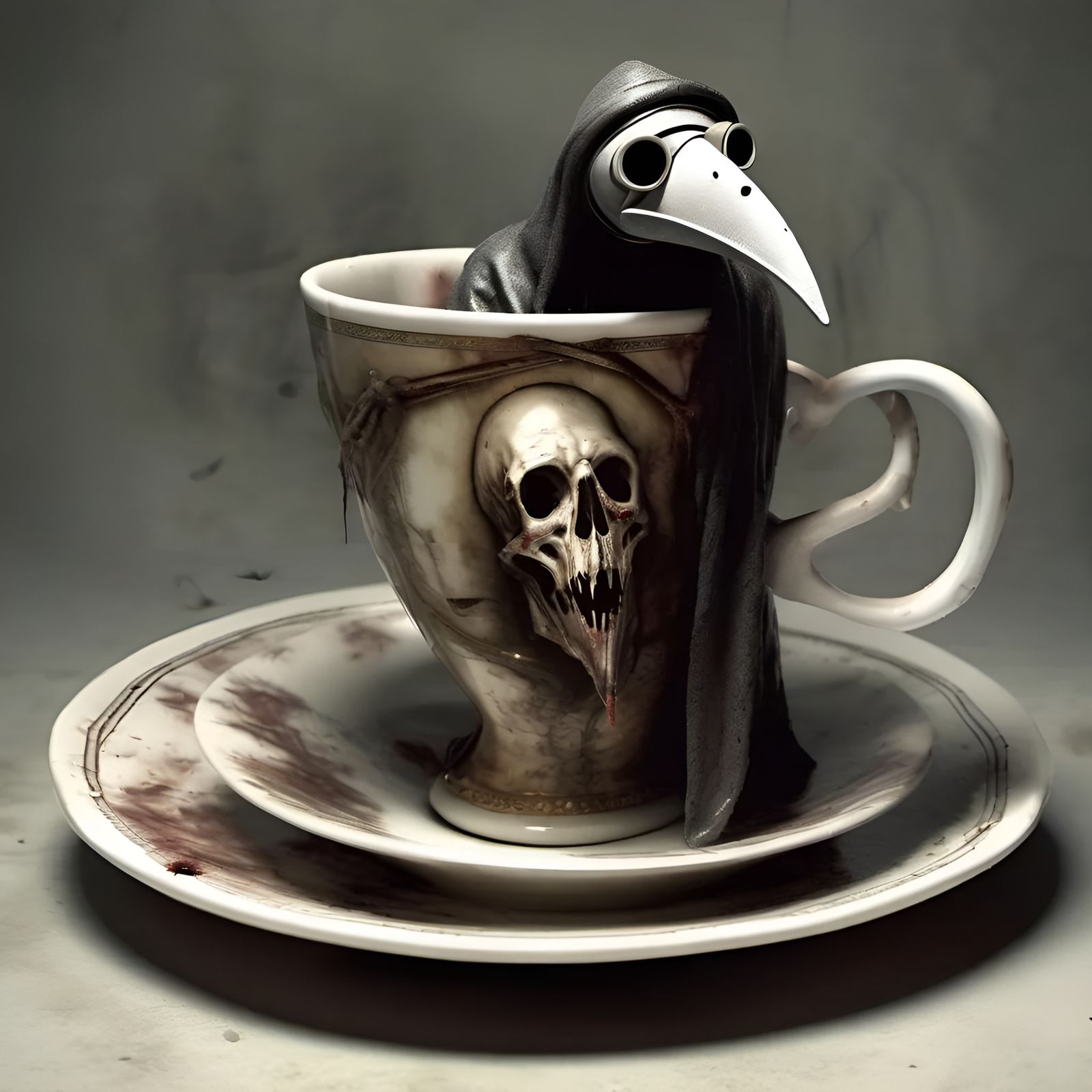Plague doc in a teacup