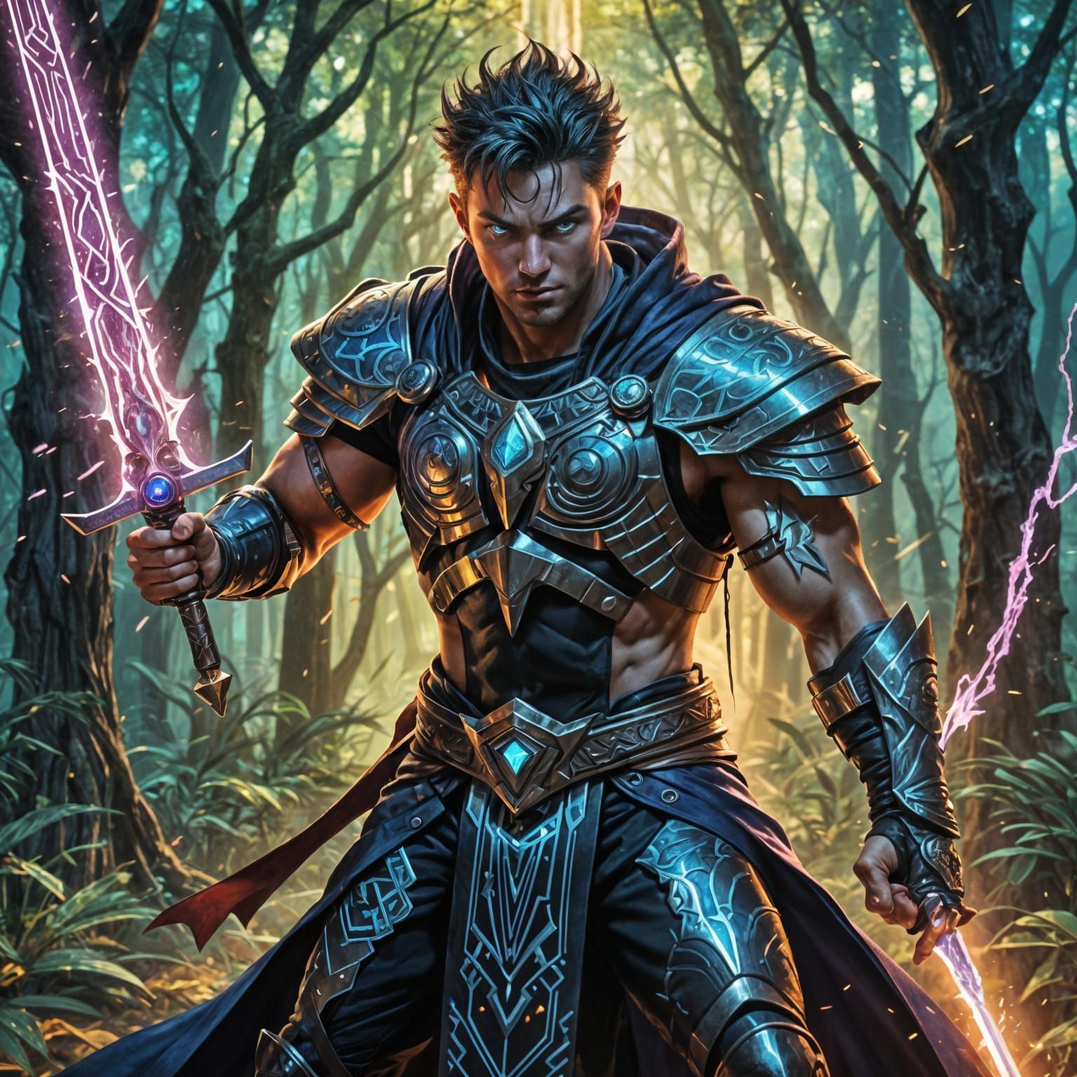 Cybernetic Wiccan Warrior Mage Anime Fantasy