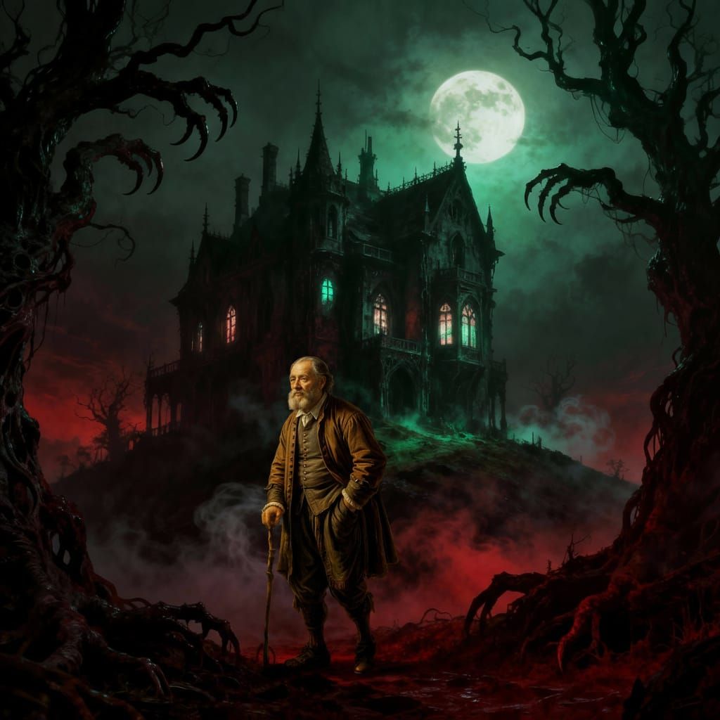 Spooky Night Scene: AI Generated Art