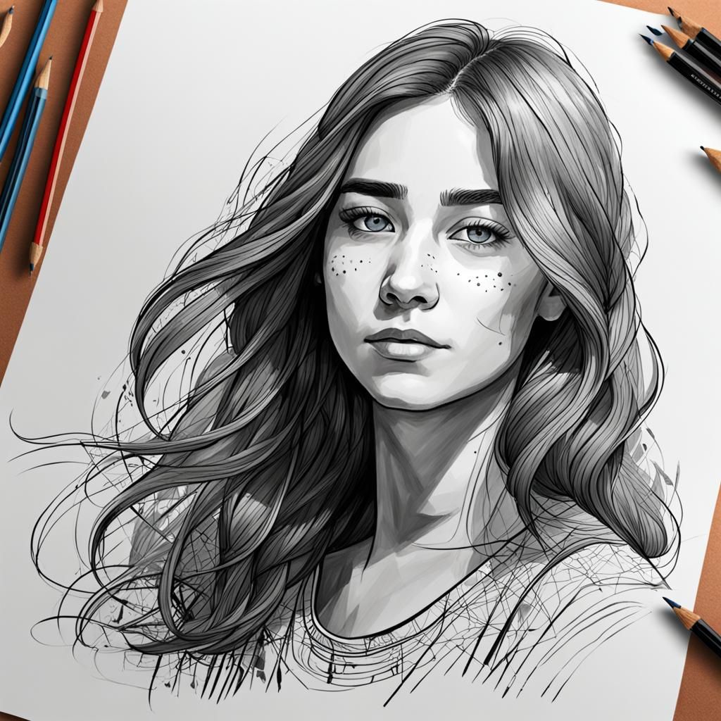 Meta Self-Portrait Representing Generative Artistic Process