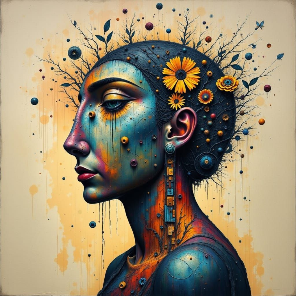 Abstract Figure in Distorted Reality